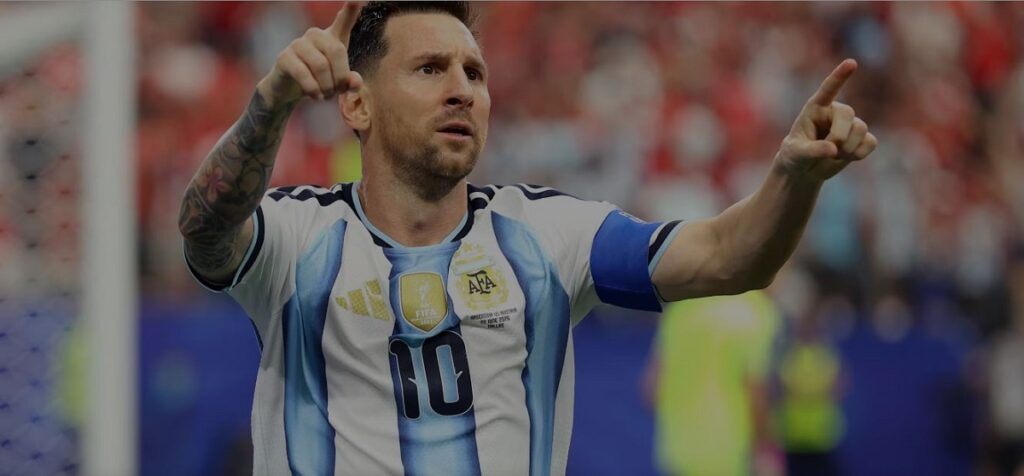 Lionel Messi Avusturya maçında gol sevinci yaşarken