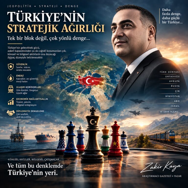 Türkiye merkezli yeni jeopolitik dengeleri ve Avrasya coğrafyasındaki güç ilişkilerini gösteren harita