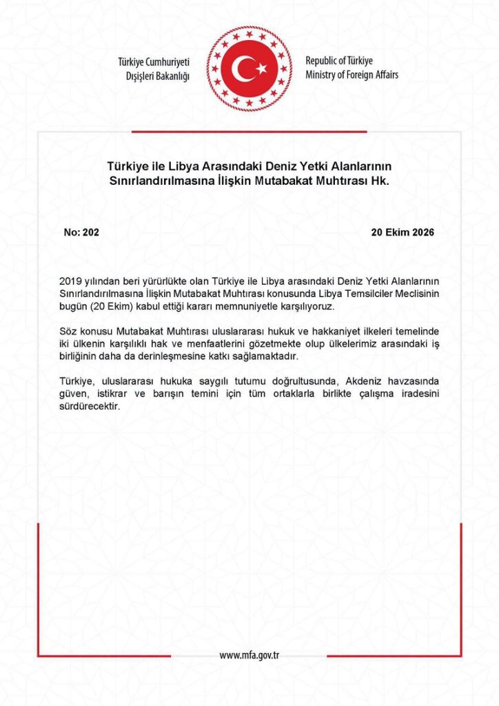 Libya Parlamentosu Türkiye İle Deniz Yetki Anlaşmasını Onayladı! Boykot Kaldırıldı
